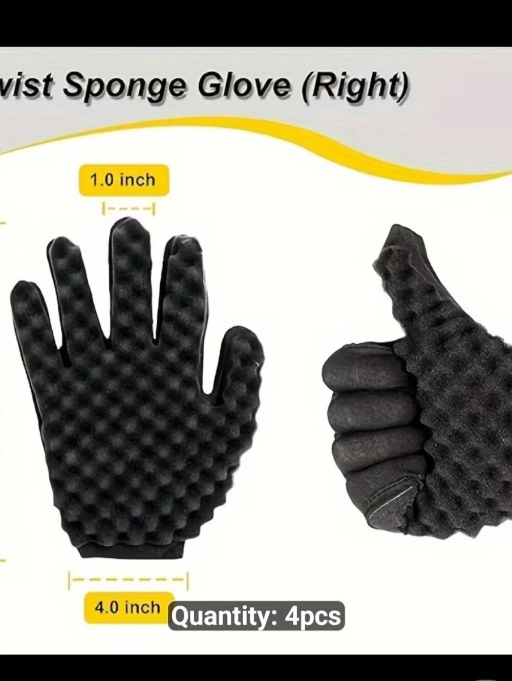 NEW 4 Piece Curling Sponge Set-gloves, metal brush pick, twist comb. Men/Women - Picture 6 of 11